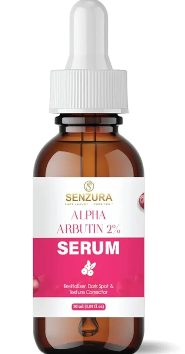 senzura alpha arbutin 2% serum, dark spot and texture corrector, revitalizer, 30ml