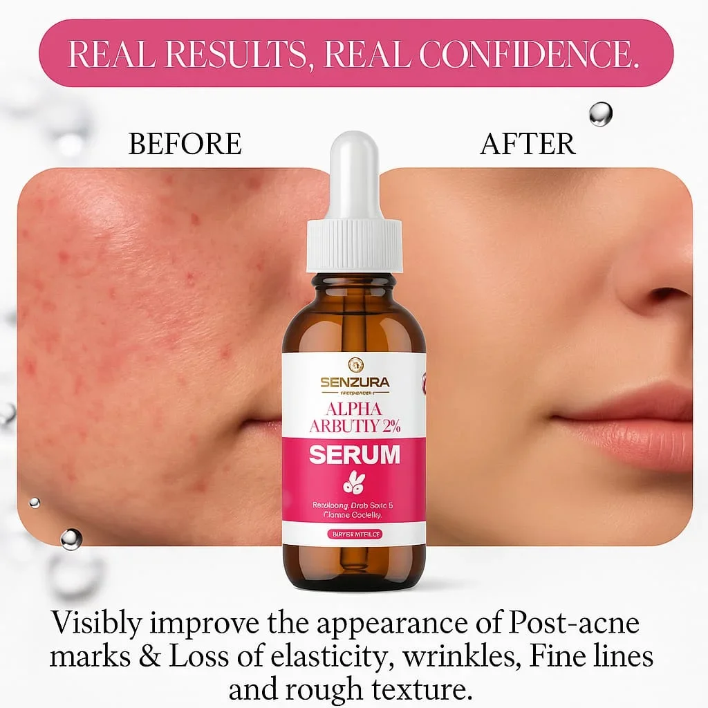 senzura alpha arbutin 2% serum, dark spot and texture corrector, revitalizer, 30ml