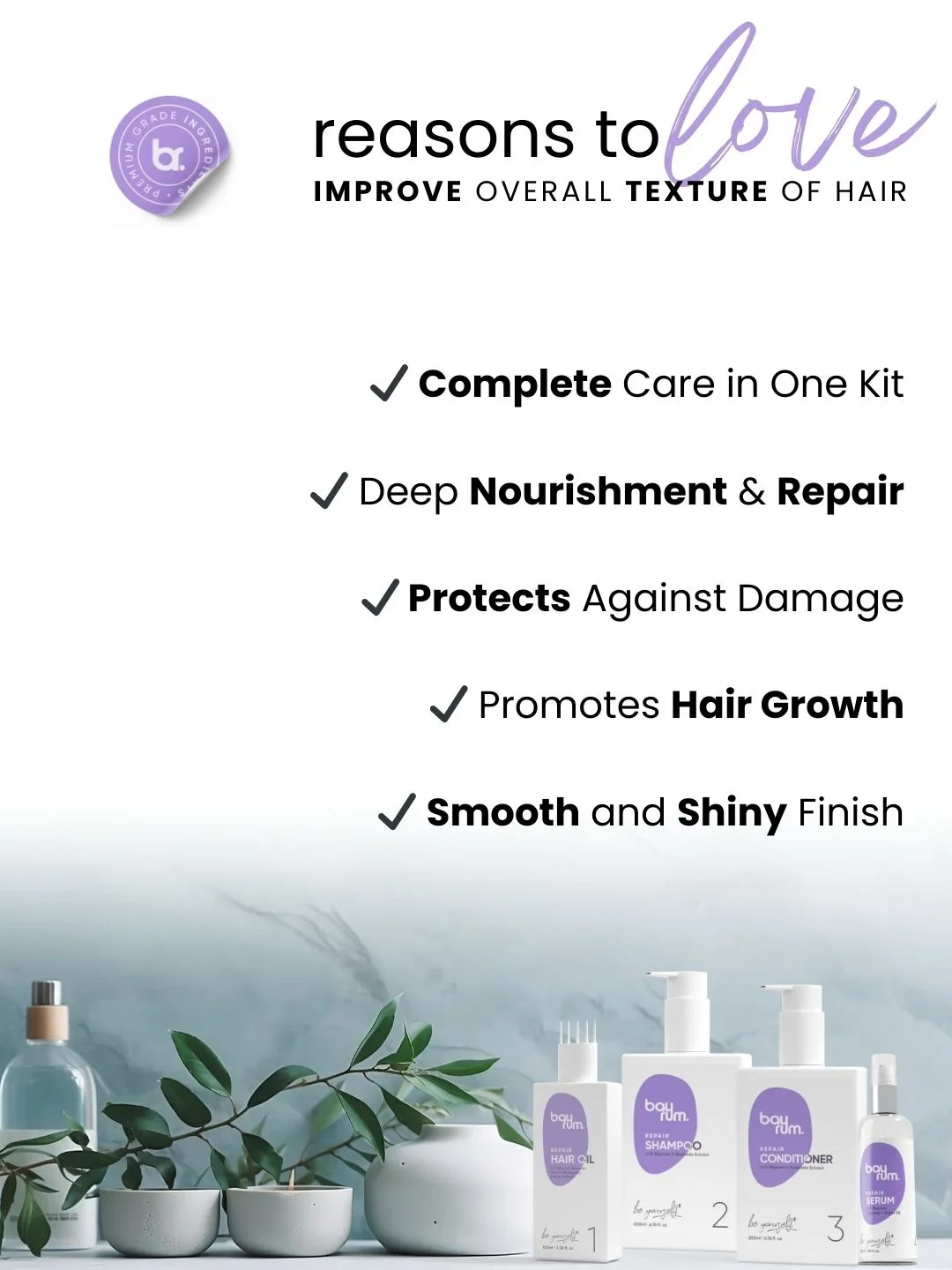 bayrum complete 4 step hair care kit 550 ml