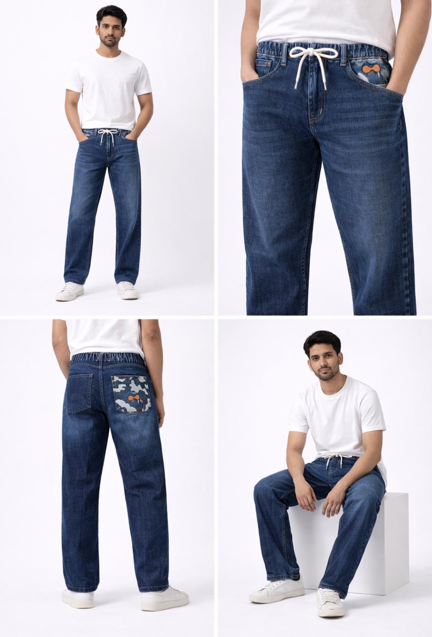 nakshi trends mens dark blue denim jeans