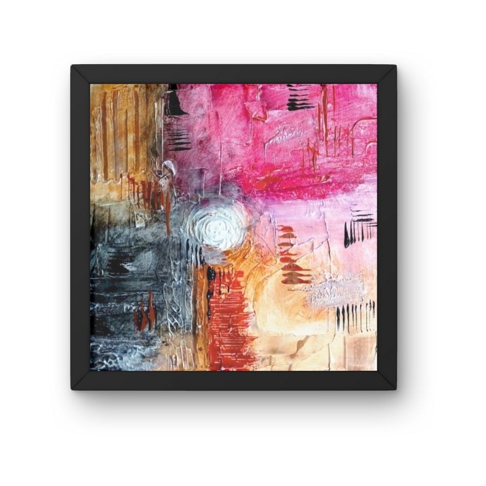 geesun crafts midnight magenta abstract wall art – set of 4 (crimson energy)