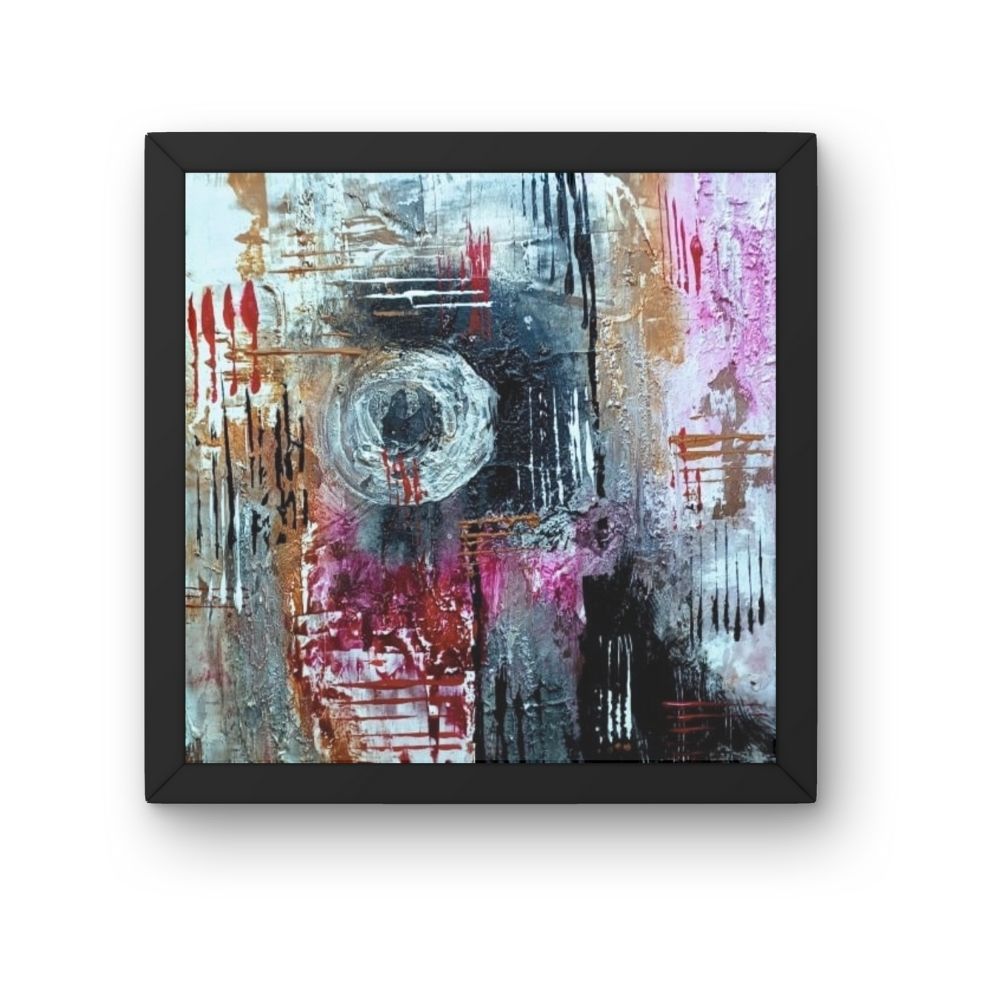 geesun crafts midnight magenta abstract wall art – set of 4 (crimson energy)