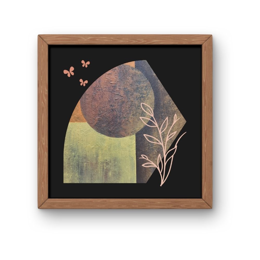 geesun crafts botanical harmony abstract wall art – set of 4 (earth and elements)