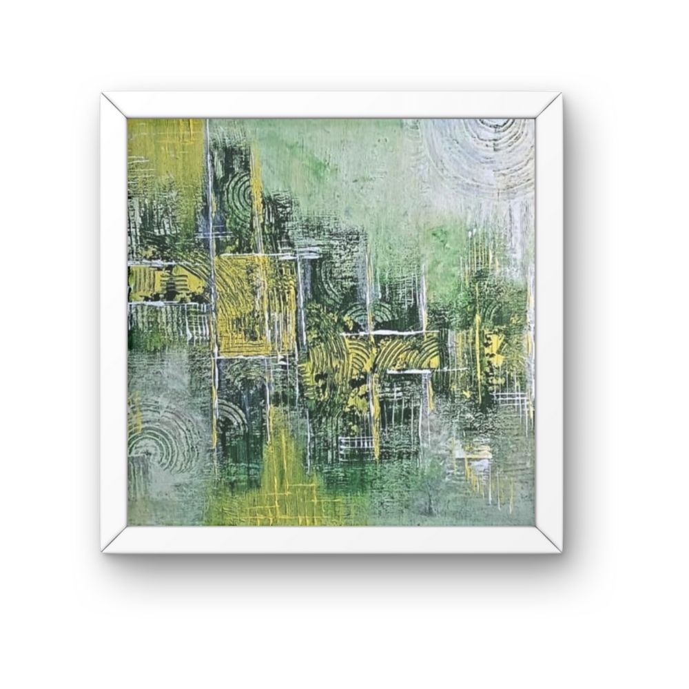 geesun crafts verdant circles abstract wall art – set of 2 (geometric calm)
