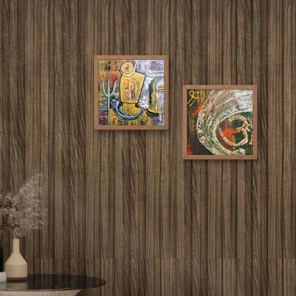 geesun crafts abstract expression fusion wall art – set of 2 (sacred symbols)