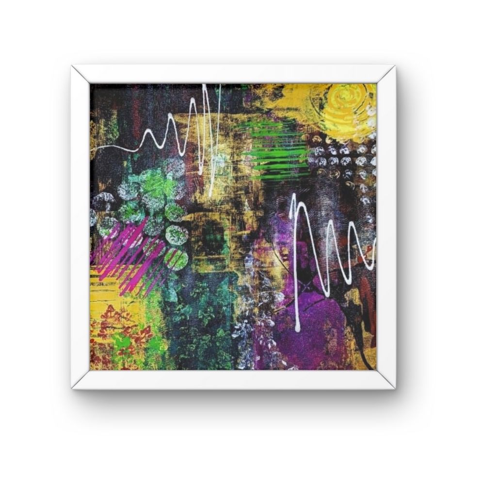 geesun crafts rhythm & colour abstract canvas wall art – set of 4 (urban rhythm)