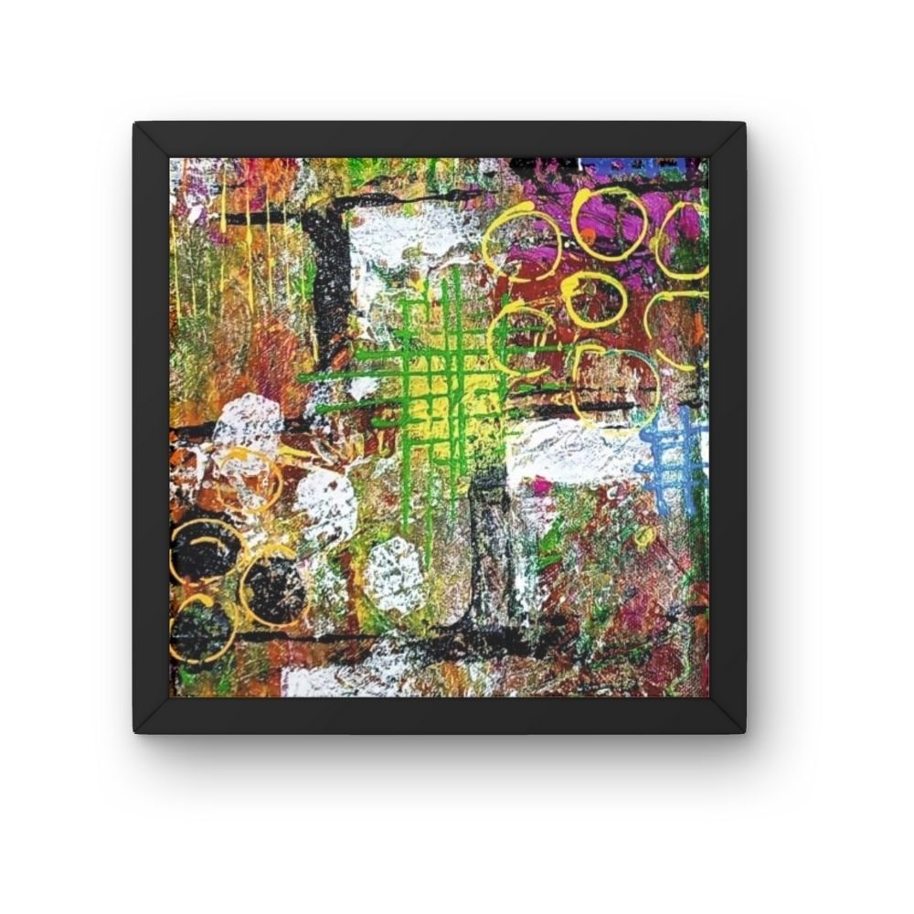 geesun crafts playful pulse abstract wall art – set of 4 (urban play)