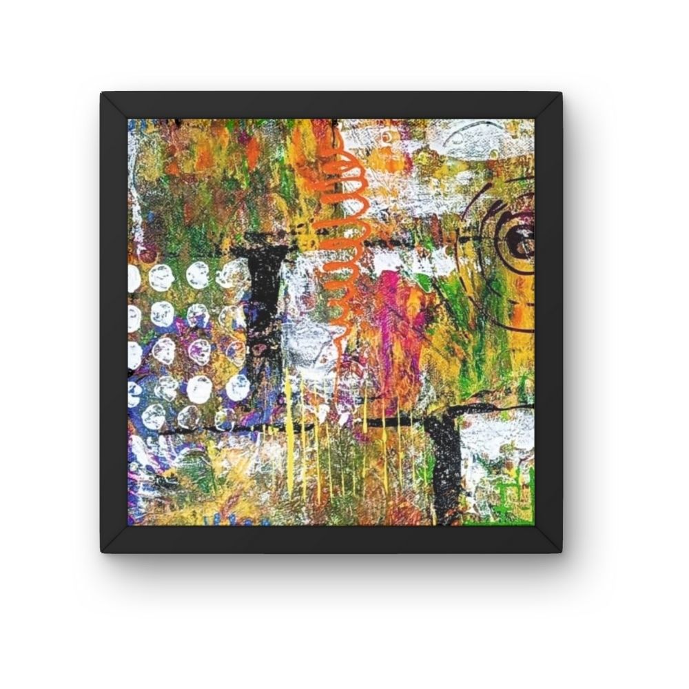 geesun crafts playful pulse abstract wall art – set of 4 (urban play)