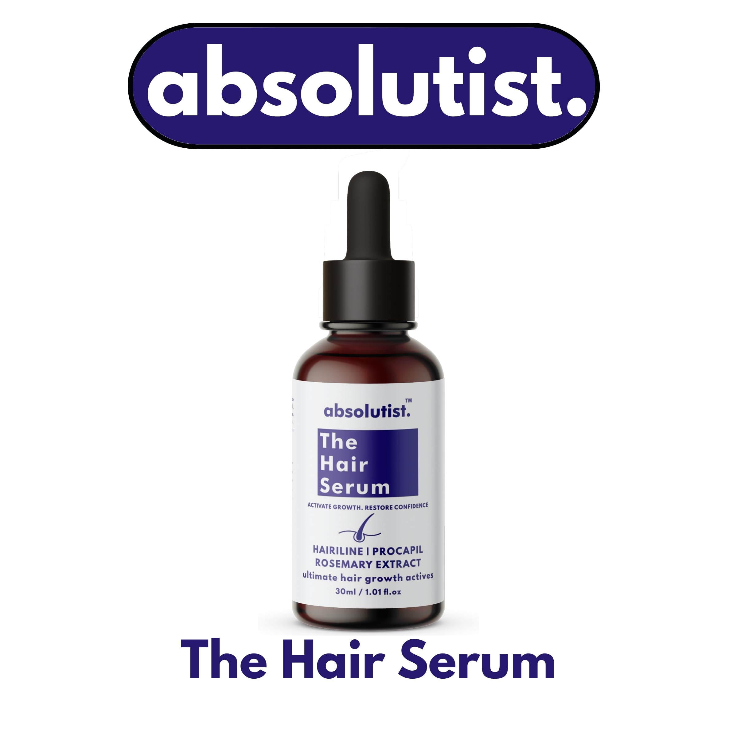 absolutist the hair serum with hairiline, procapil, rosemary extract for hair growth, reduces hair fall, 30ml