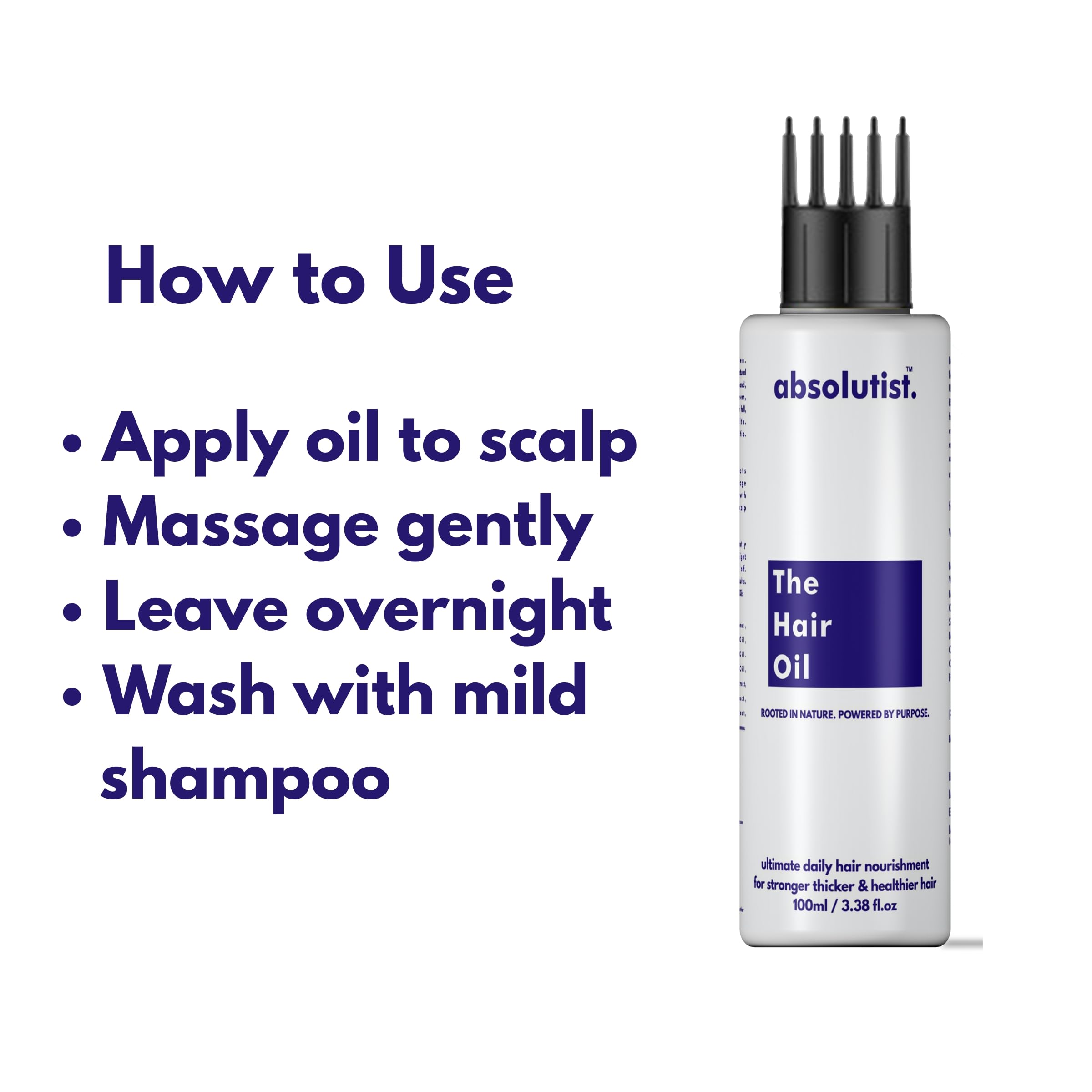 absolutist the hair oil with black seed oil, bhringraj extract, methi, amla and onion extract for hair nourishment, 100ml