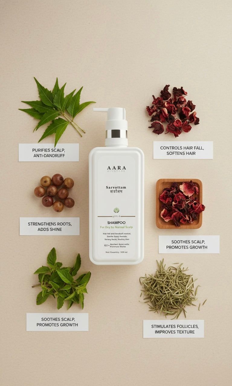 aara sarvottam shampoo for dry to normal scalp