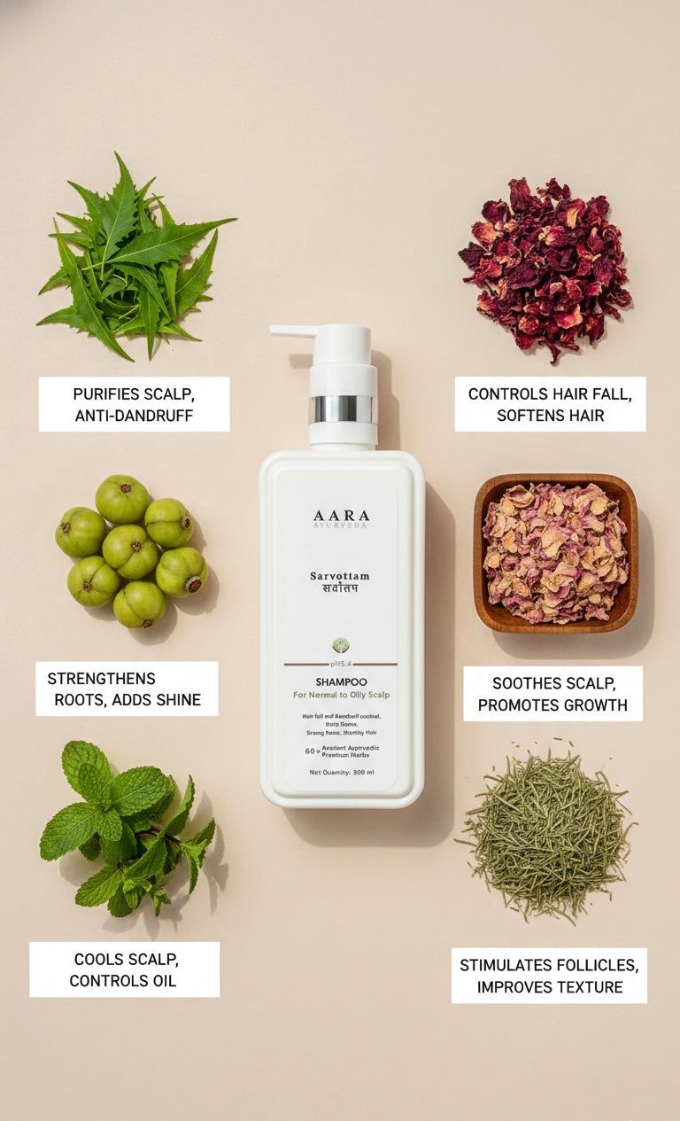 aara sarvottam shampoo for dry to normal scalp