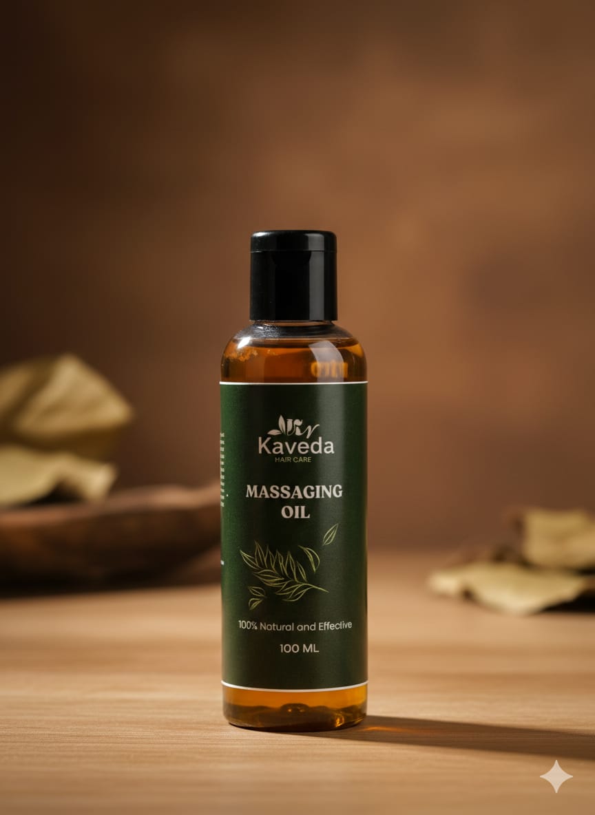 kaveda hair care massaging oil – 100% natural herbal hair & scalp massage oil for hair growth, nourishment & strength – lightweight ayurvedic hair oil – 100 ml