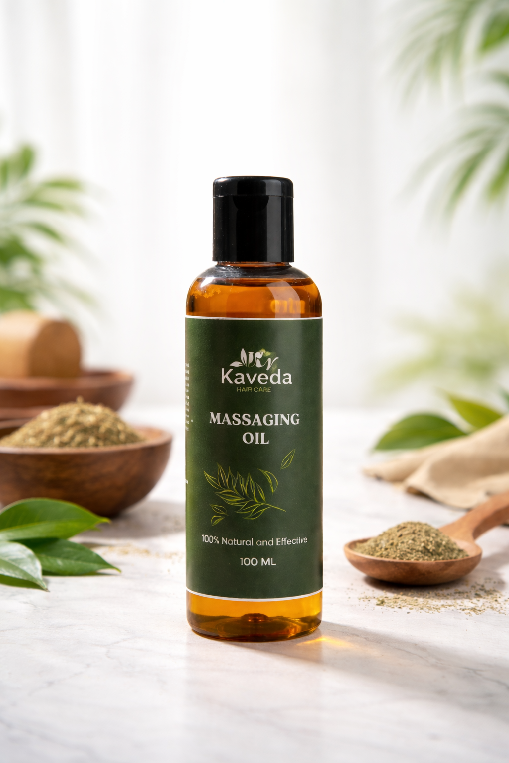 kaveda hair care massaging oil – 100% natural herbal hair & scalp massage oil for hair growth, nourishment & strength – lightweight ayurvedic hair oil – 100 ml