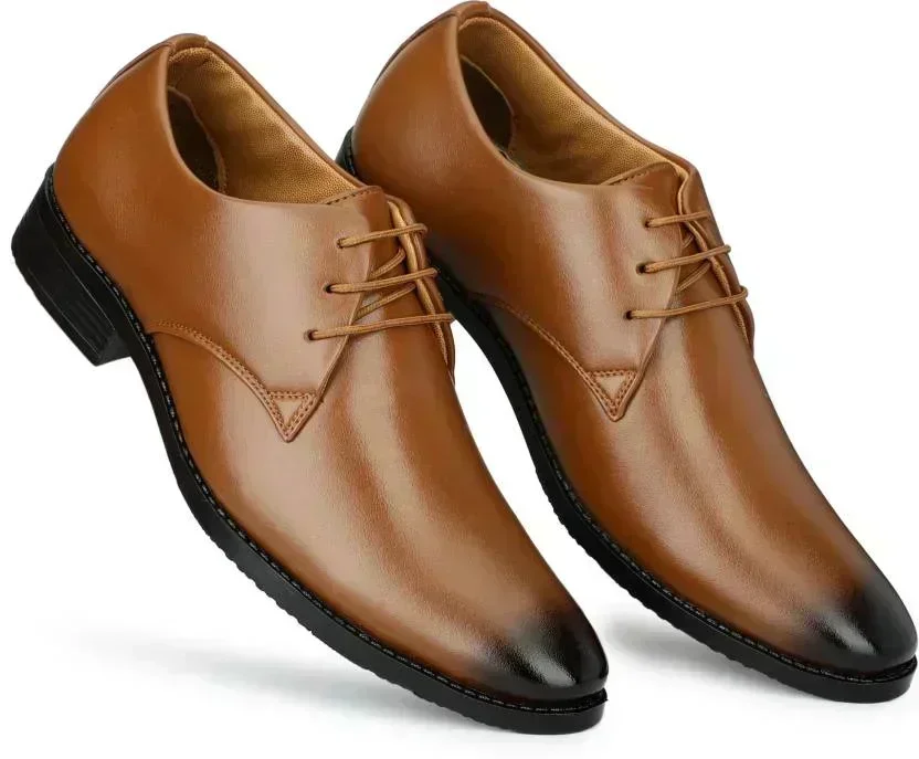 wugo::latest trendy men formal shoes |tan derby shoes| office shoes for men's & boys 2