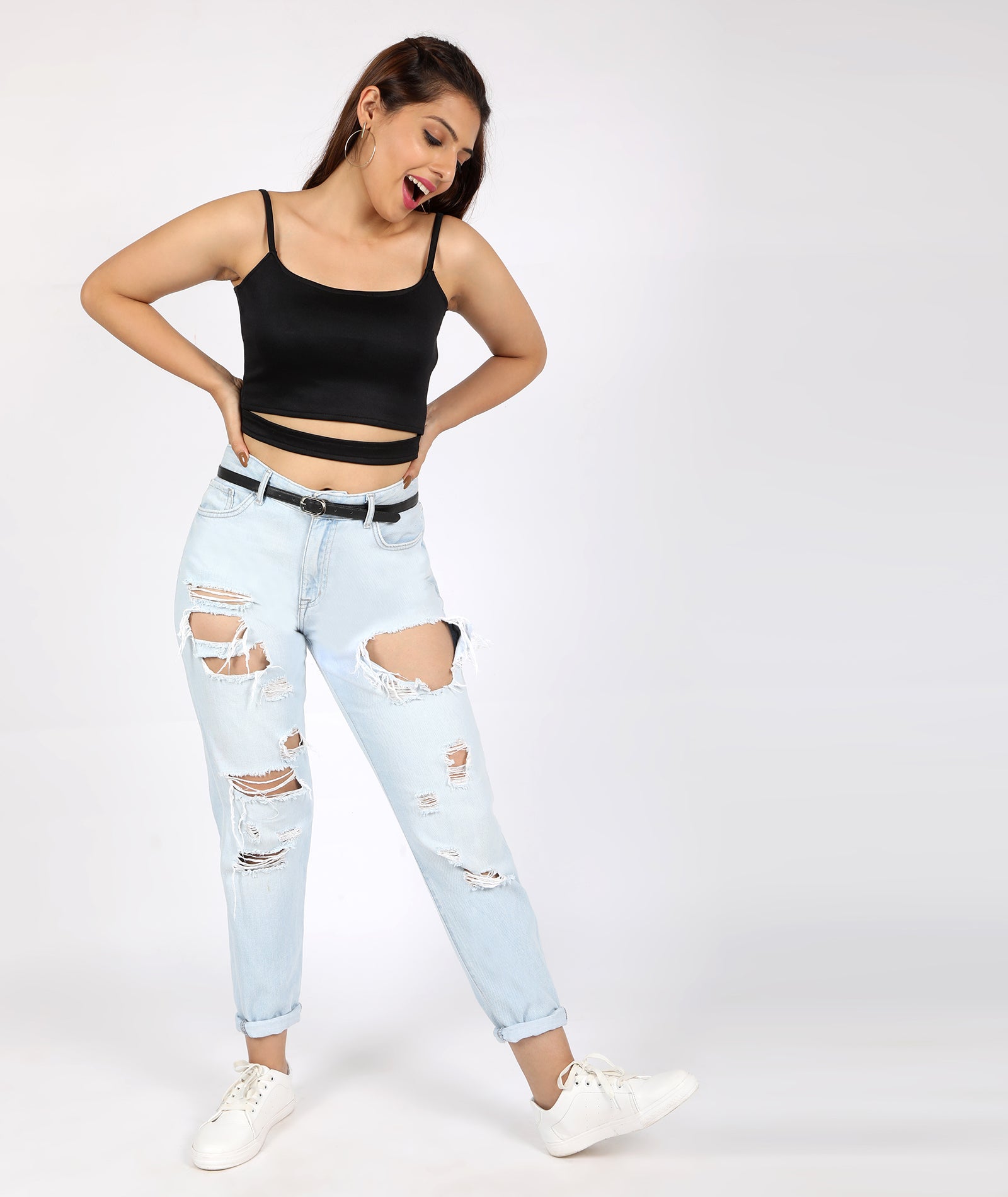 chimpaaanzee women bodycon cut out waist black top