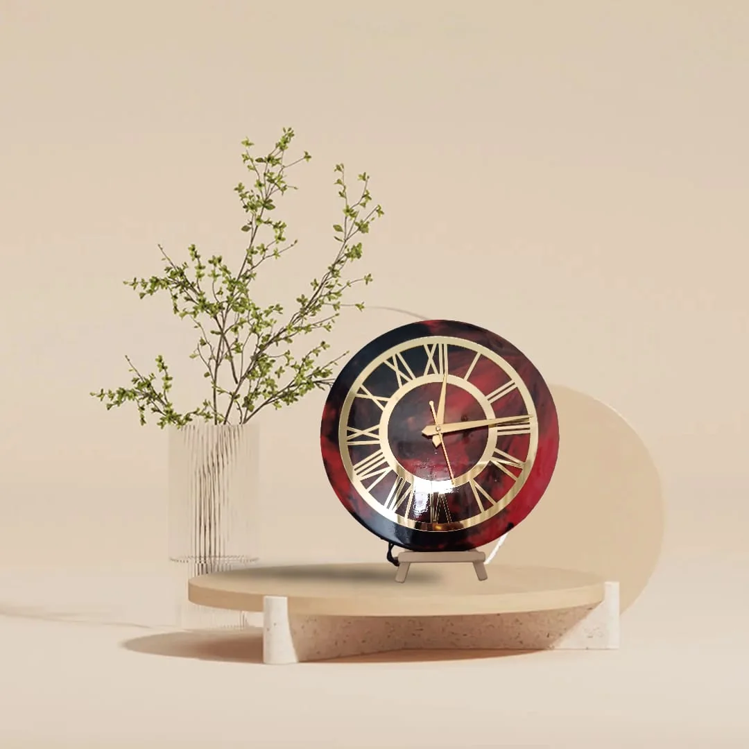 elegant creation resin maroon wall clock