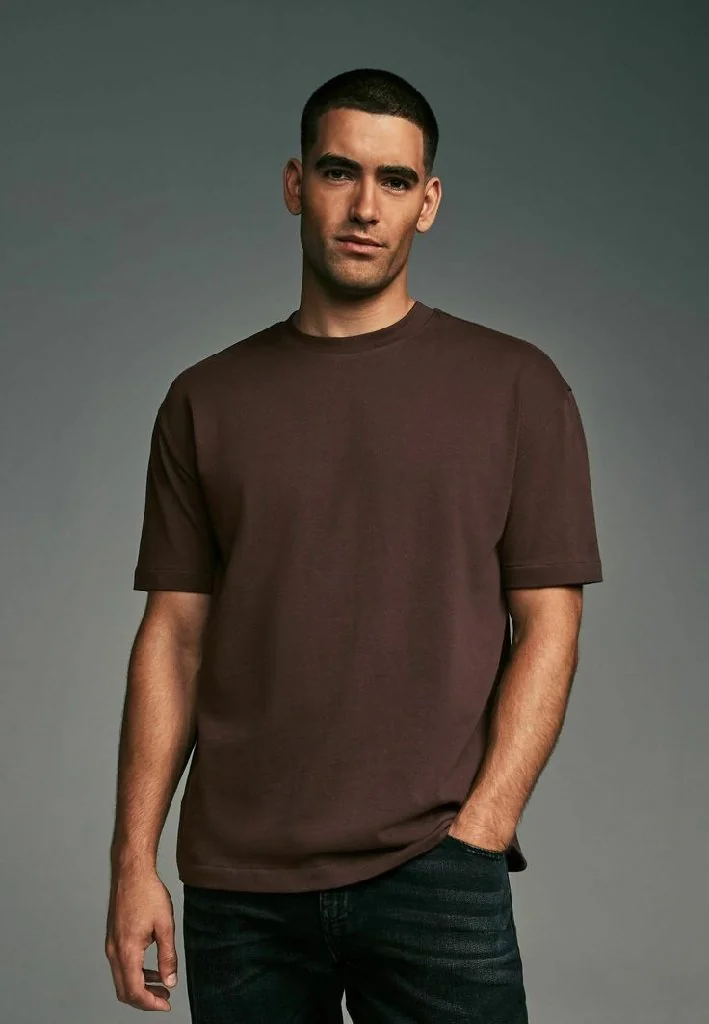 zovoto men’s solid brown t-shirt | premium cotton blend | regular fit | round neck half sleeve | soft & breathable casual wear