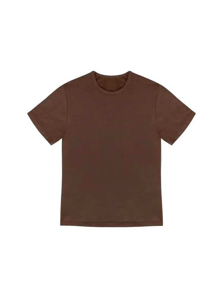 zovoto men’s solid brown t-shirt | premium cotton blend | regular fit | round neck half sleeve | soft & breathable casual wear