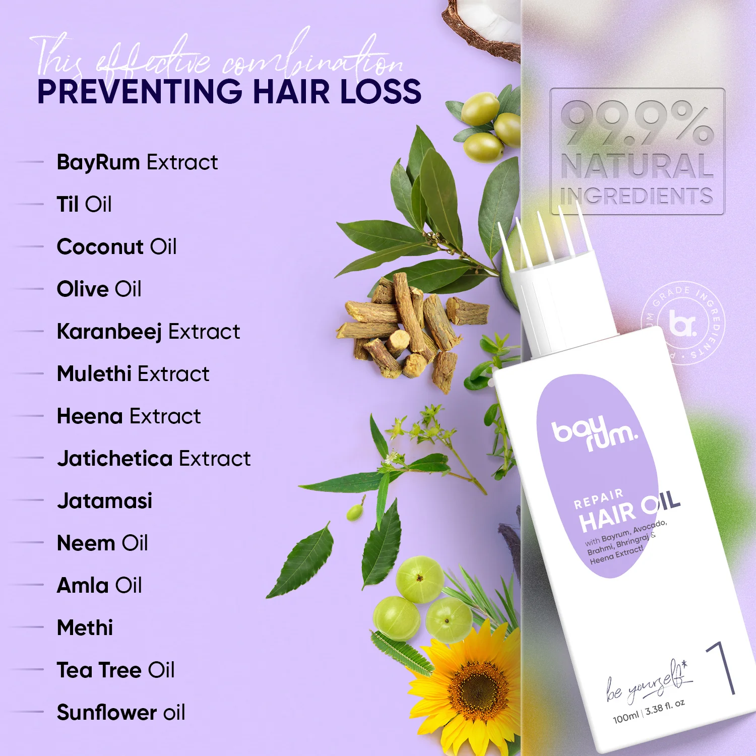 bayrum repair hair oil - 100ml