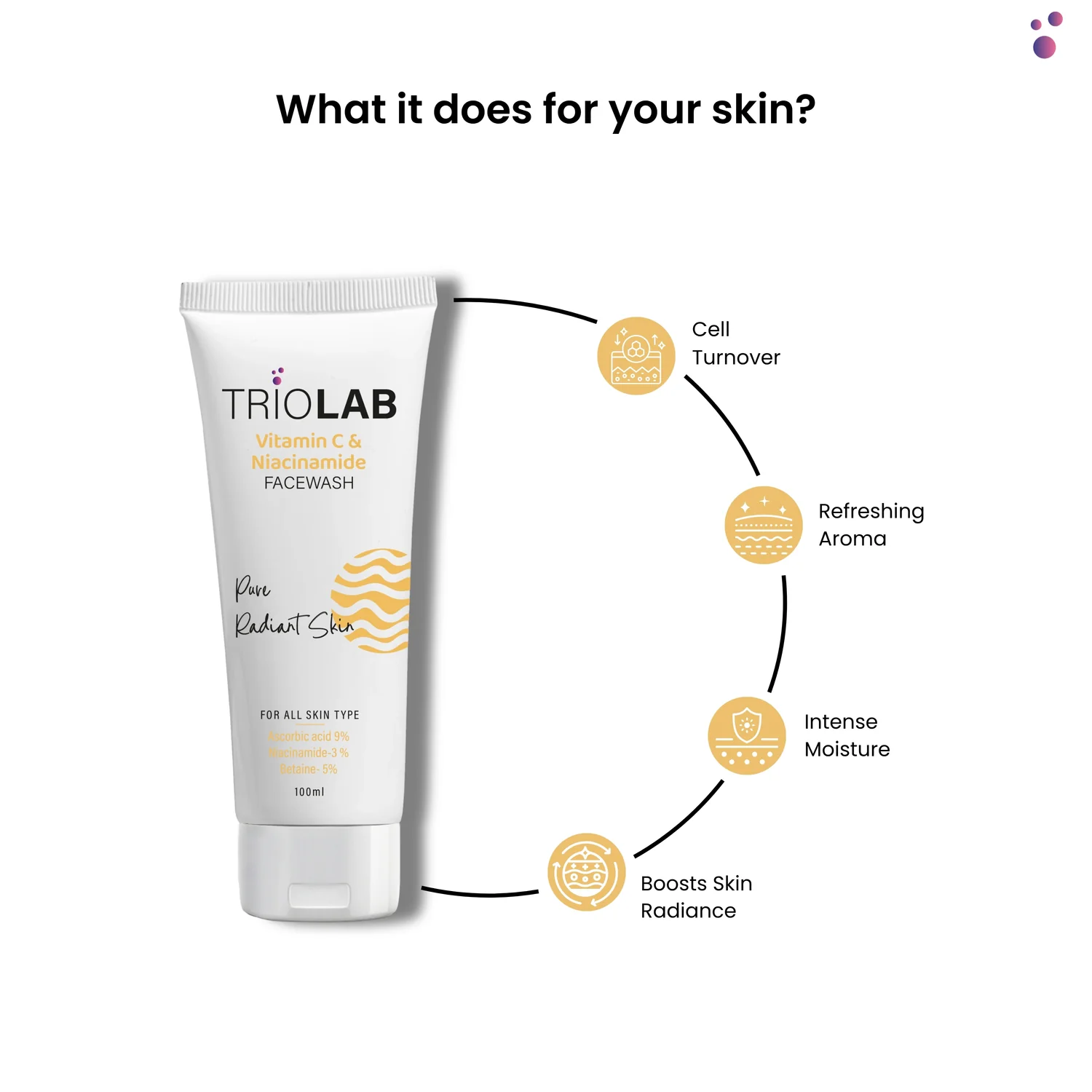 triolab vitamin c & niacinamide facewash - 100ml 2