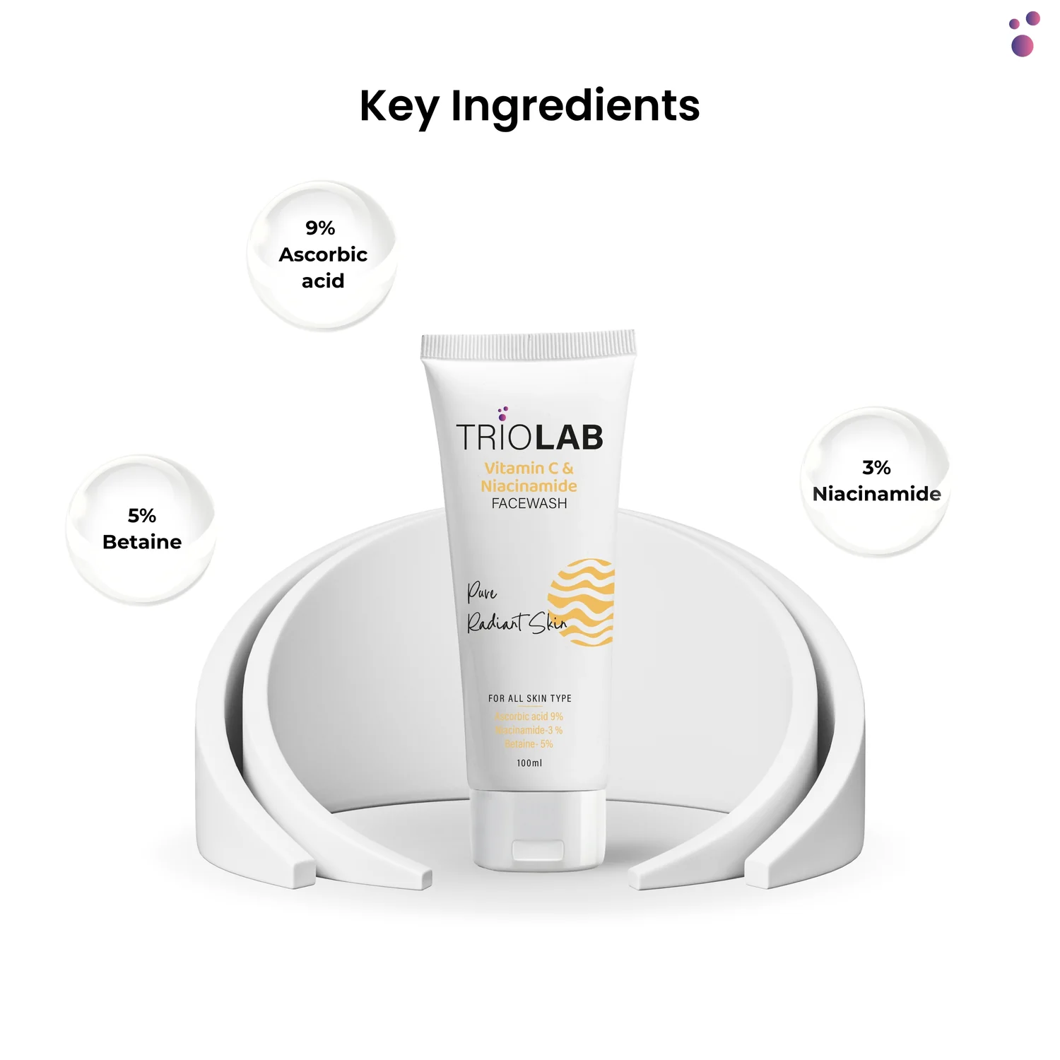 triolab vitamin c & niacinamide facewash - 100ml 3