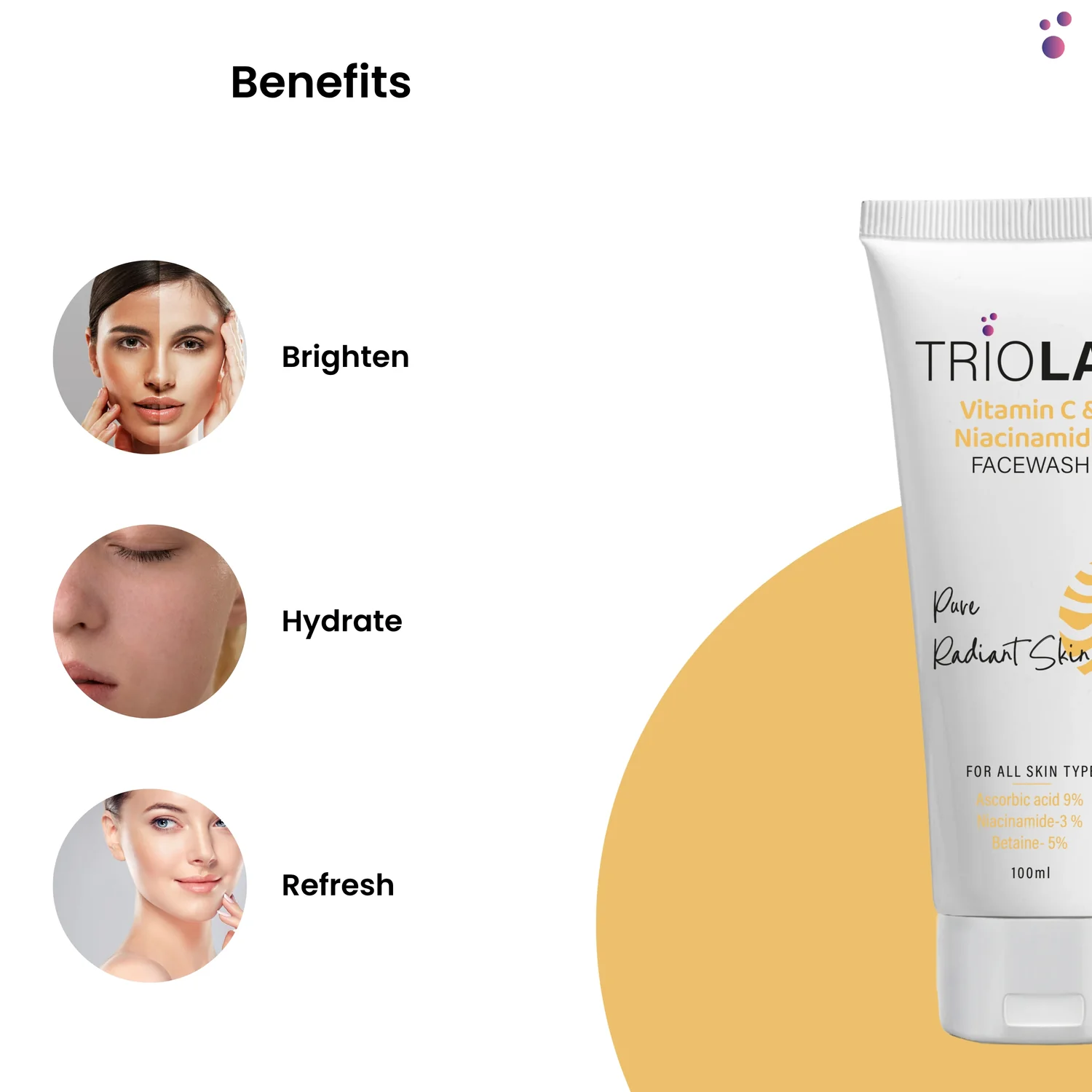 triolab vitamin c & niacinamide facewash - 100ml 4