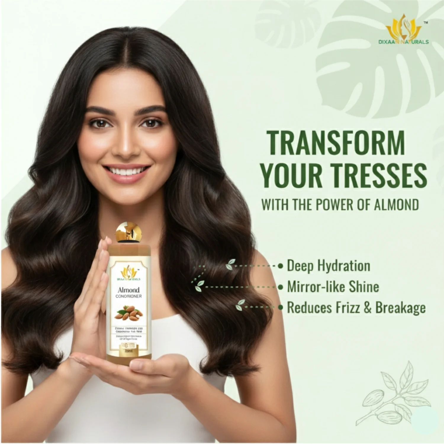 dixaan naturals almond hair conditioner (200ml)