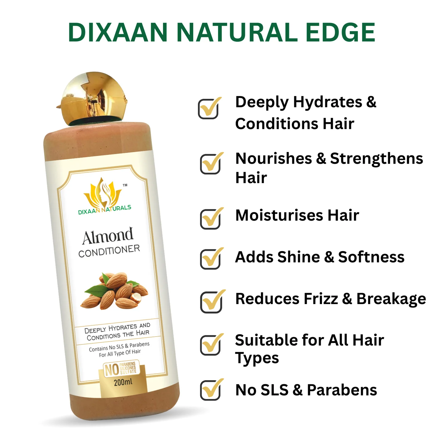 dixaan naturals almond hair conditioner (200ml)