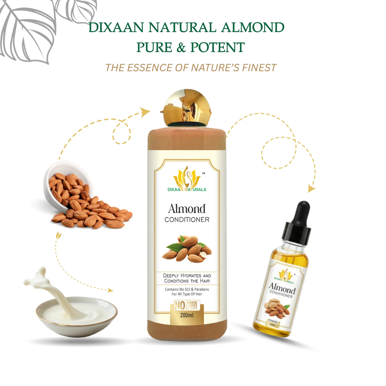 dixaan naturals almond hair conditioner (200ml)