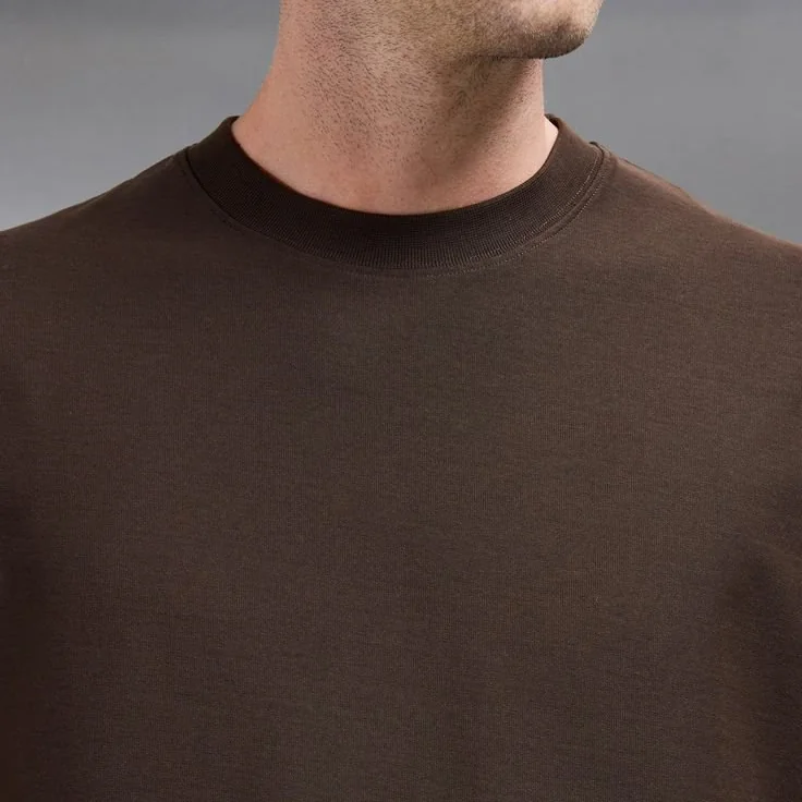 zovoto men’s solid brown t-shirt | premium cotton blend | regular fit | round neck half sleeve | soft & breathable casual wear