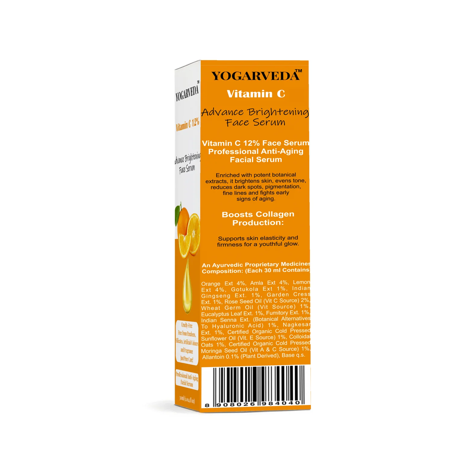 yogarveda advanced skin combo –  rose water spray (200ml) & vitamin c advance  face serum (30ml)