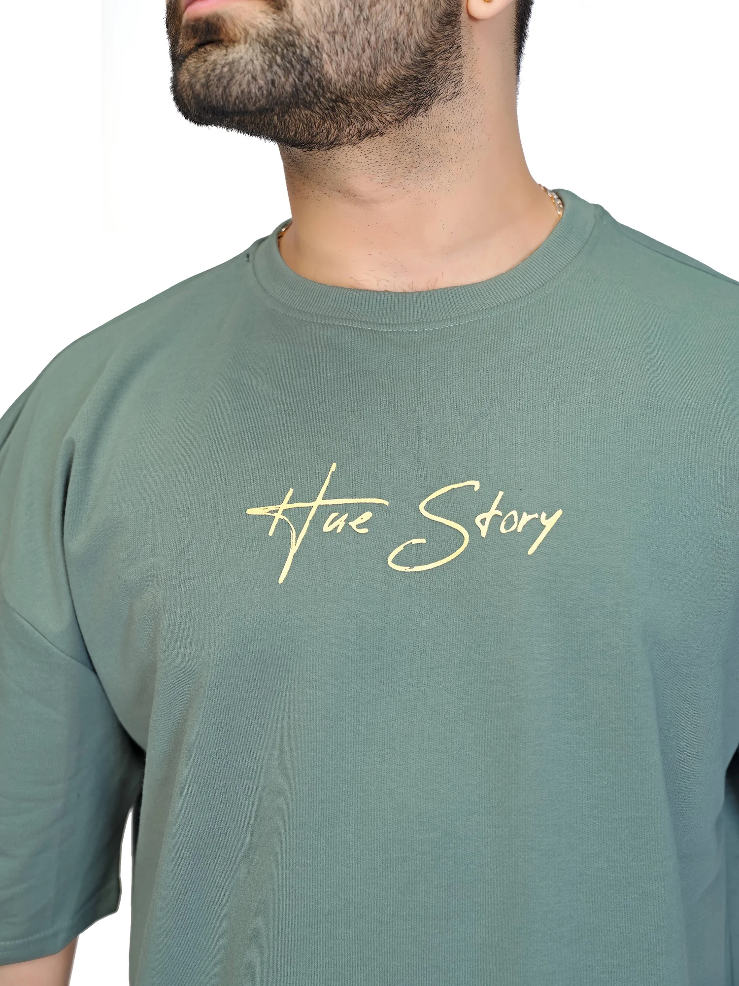 hue story unisex green oversized tshirt