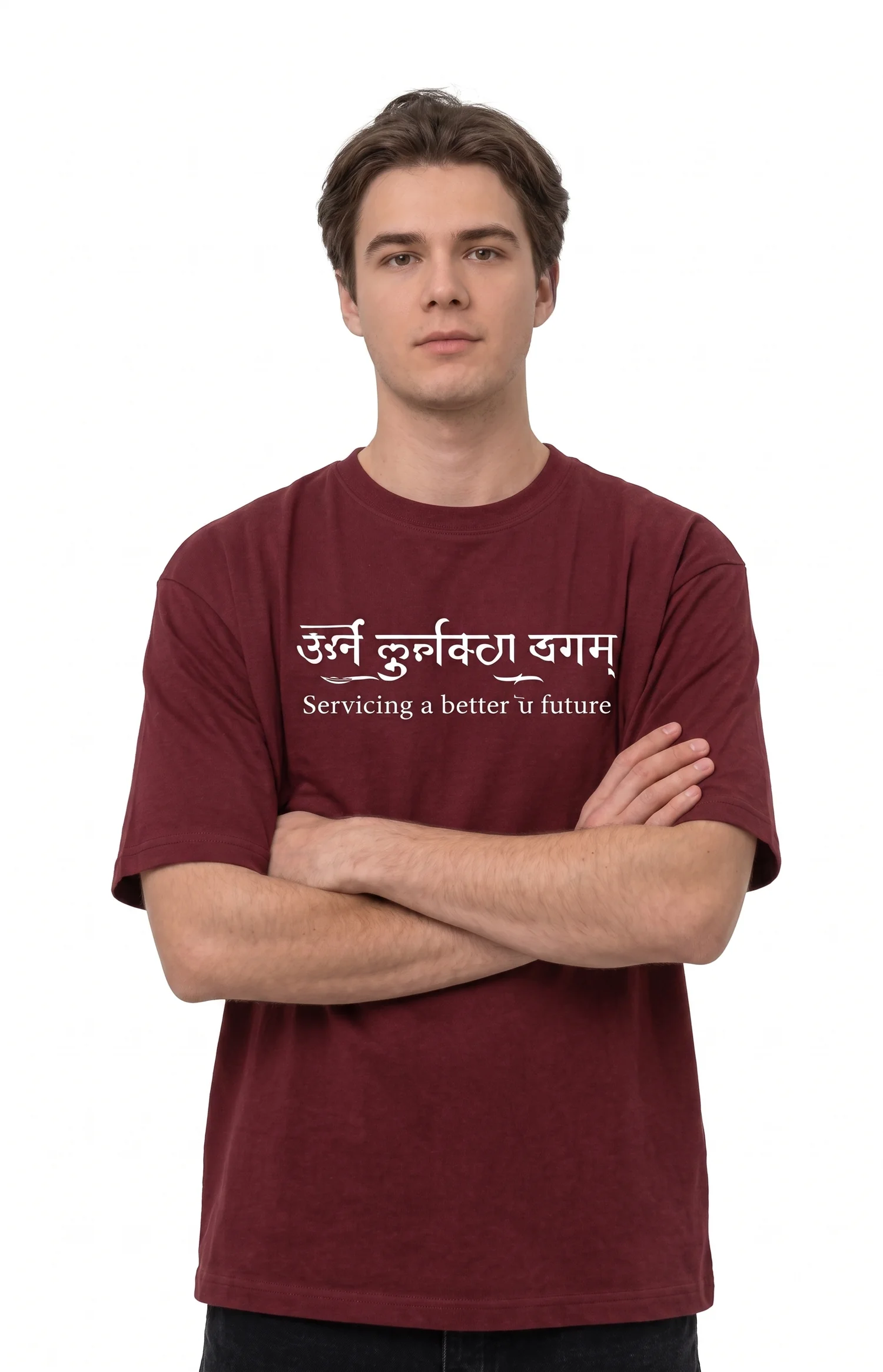 gravitees studios unisex oversized graphic t-shirt: "karma" sanskrit edition