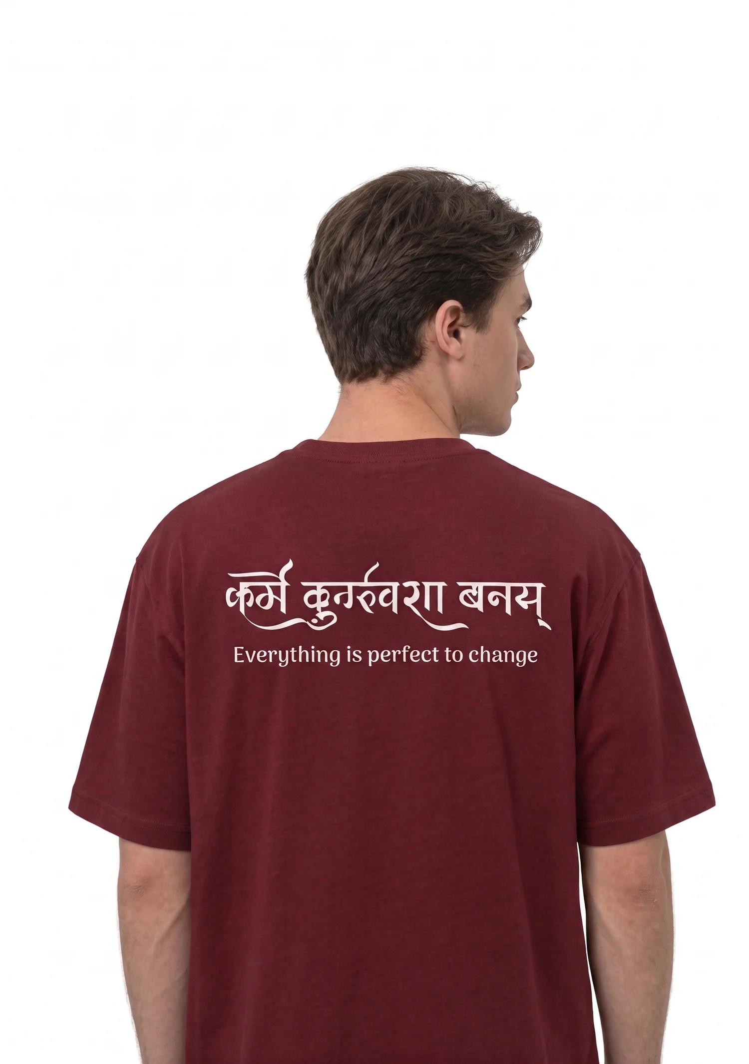gravitees studios unisex oversized graphic t-shirt: "karma" sanskrit edition