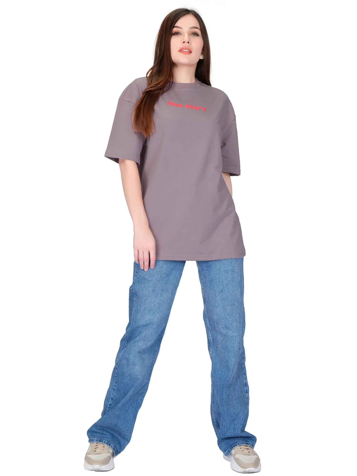 hue story powder pink unisex oversized tshirt