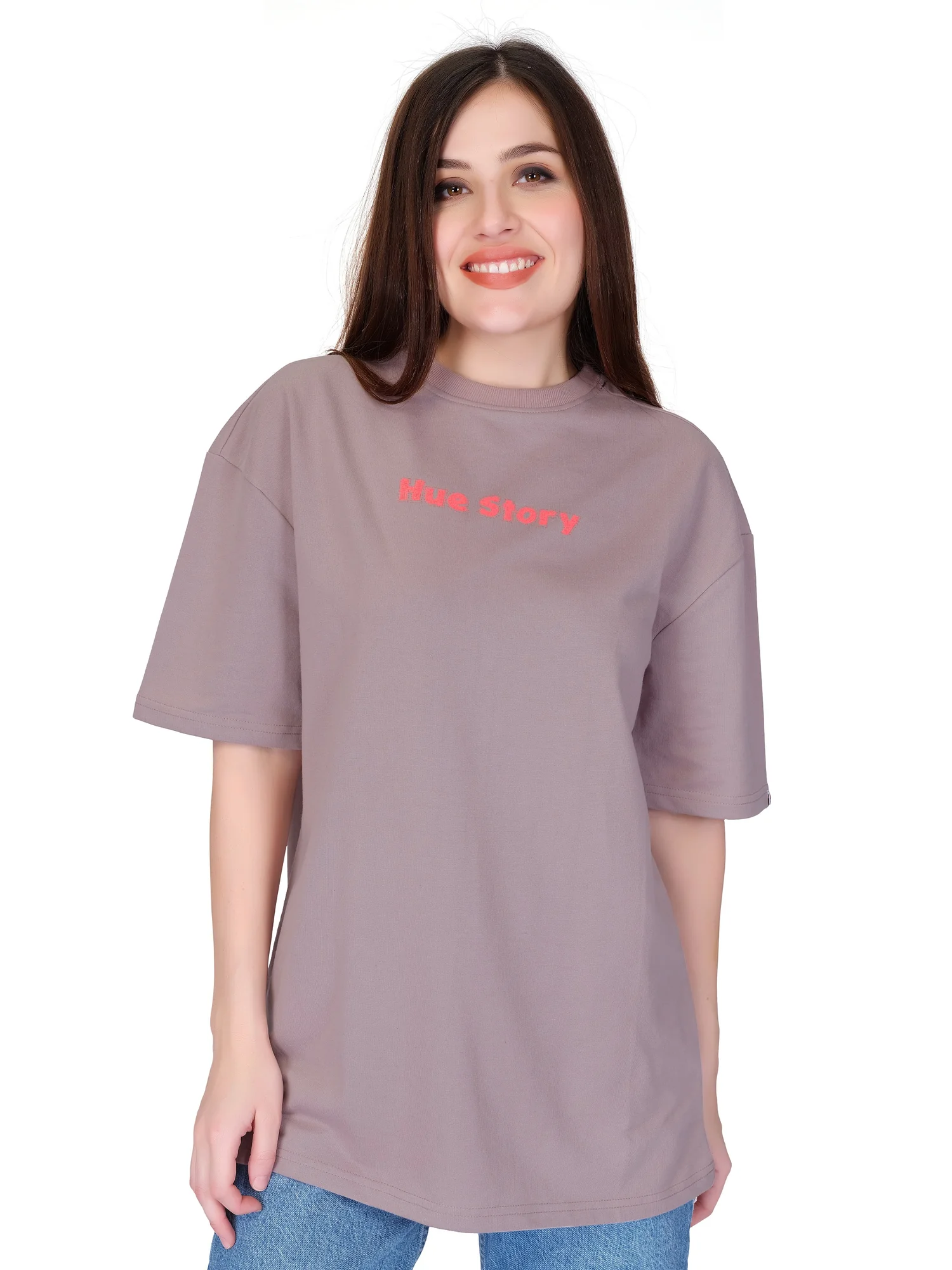 hue story powder pink unisex oversized tshirt