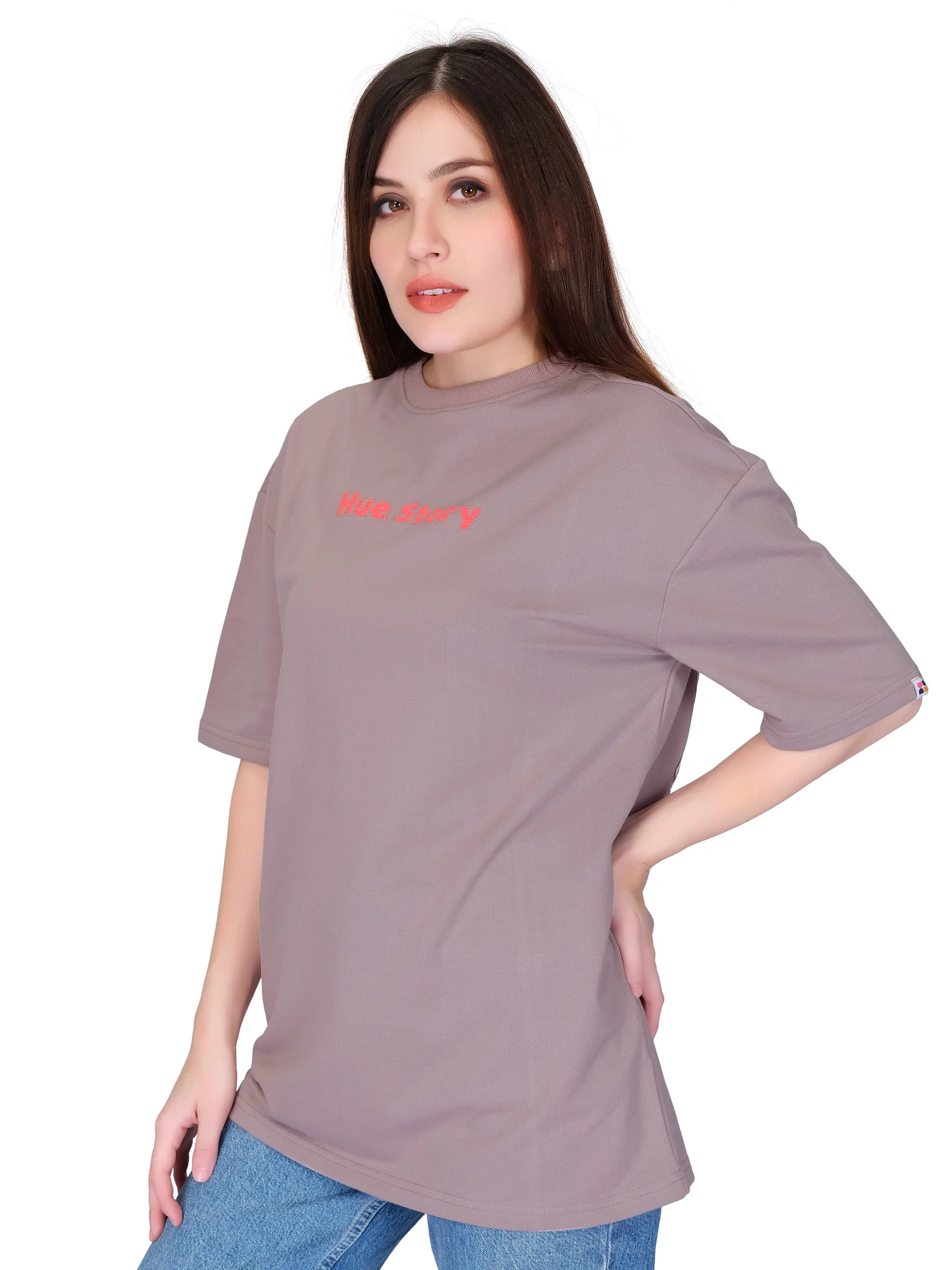 hue story powder pink unisex oversized tshirt