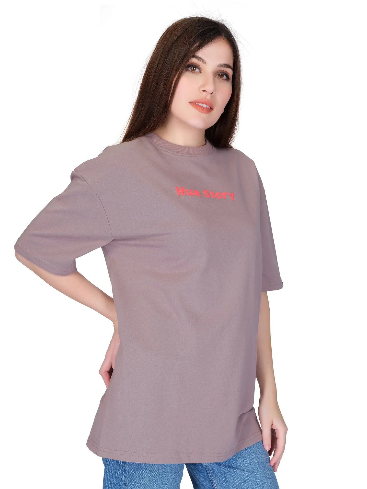 hue story powder pink unisex oversized tshirt