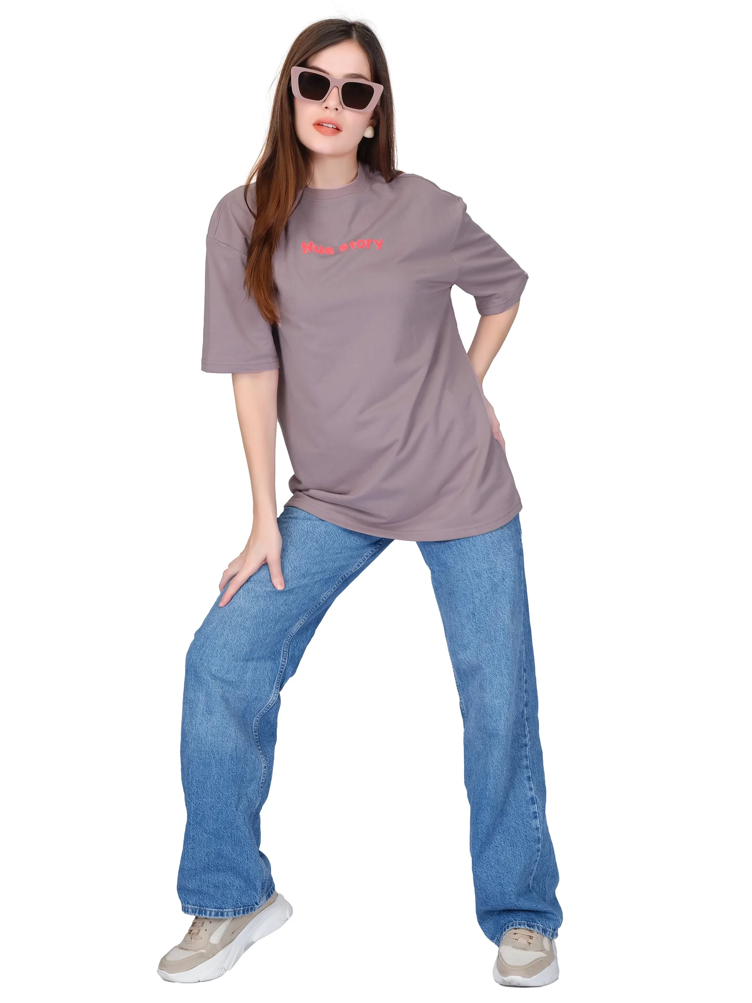 hue story powder pink unisex oversized tshirt