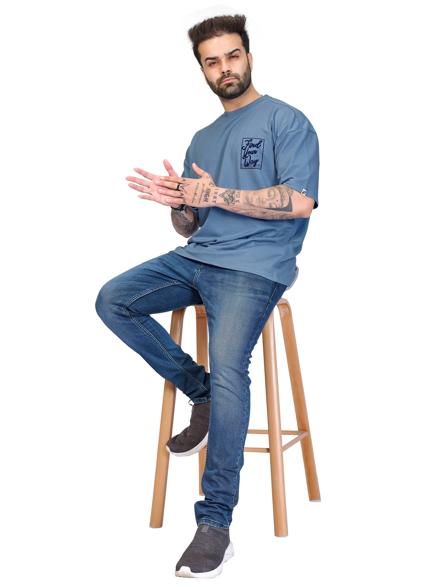 hue story sky blue unisex oversized tshirt