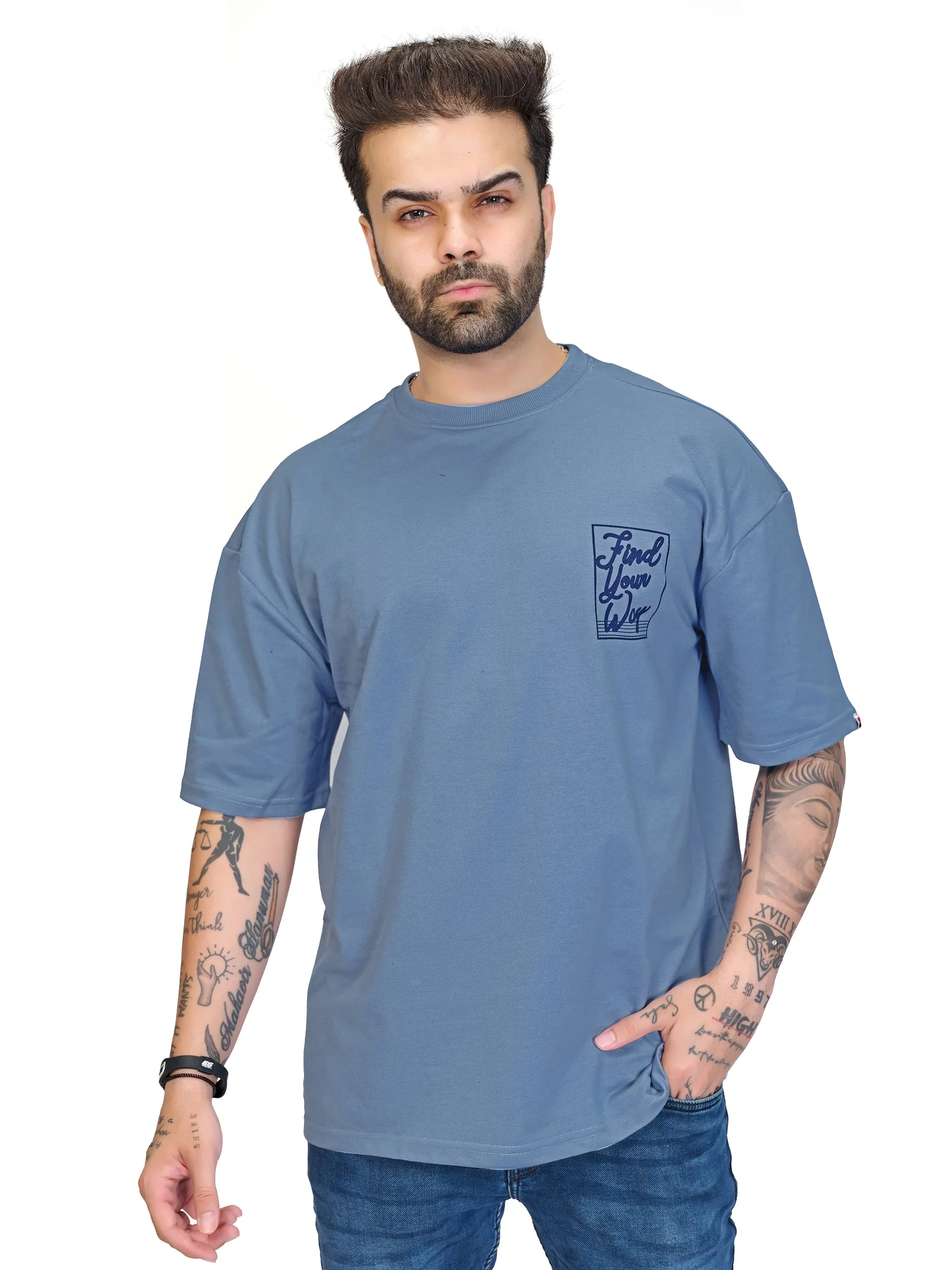 hue story sky blue unisex oversized tshirt