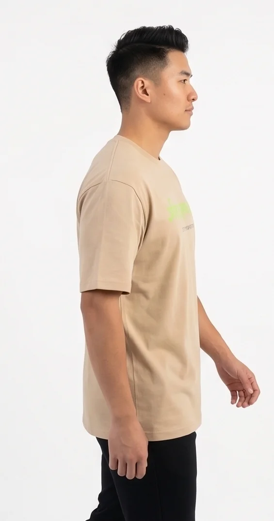 gravitees studios "strength through adversity" sanskrit graphic t-shirt – beige unisex oversized fit