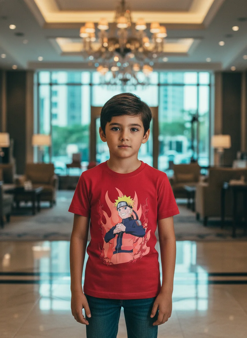gravitees studios kids' naruto uzumaki "sage mode" graphic print t-shirt – vibrant red